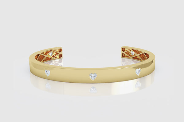 Heart Cuff Diamond Bracelet - elbeu