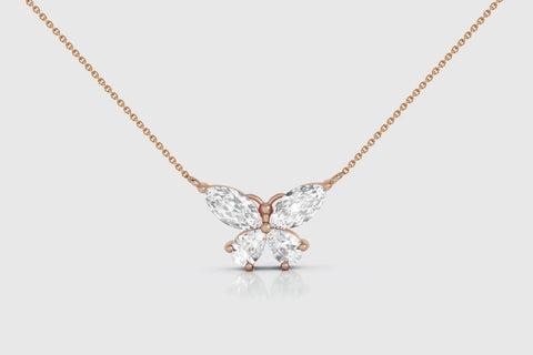 Butterfly Diamond Necklace - elbeu