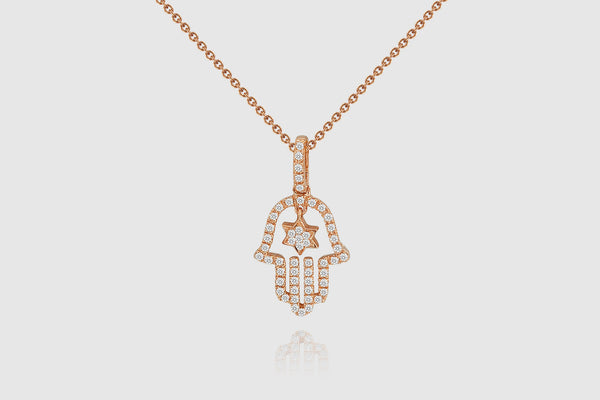 Hamsa Diamond Necklace - elbeu