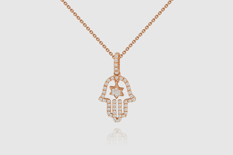 Hamsa Diamond Necklace - elbeu