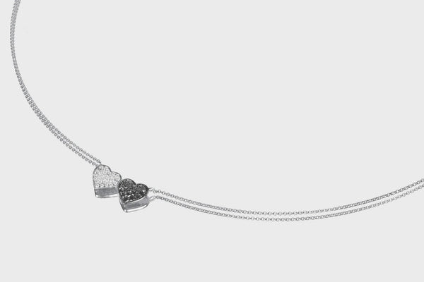 Double Heart Diamond Necklace - elbeu