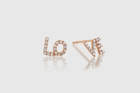 Love Diamond Stud Earrings - elbeu