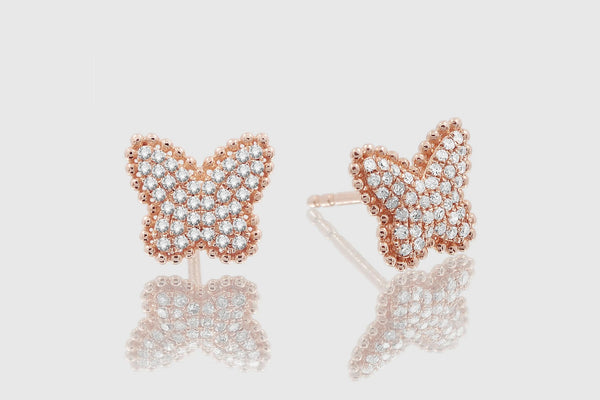 Butterfly Diamond Pave Earrings - elbeu