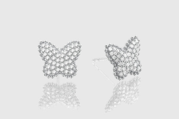 Butterfly Diamond Pave Earrings - elbeu