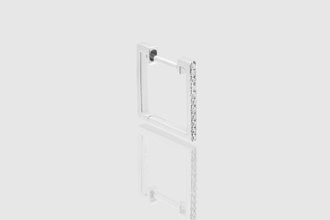 Square Hoop Diamond Earrings - elbeu