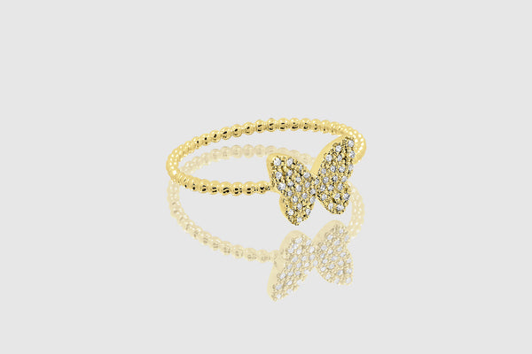 Butterfly Diamond Pave Ring - elbeu