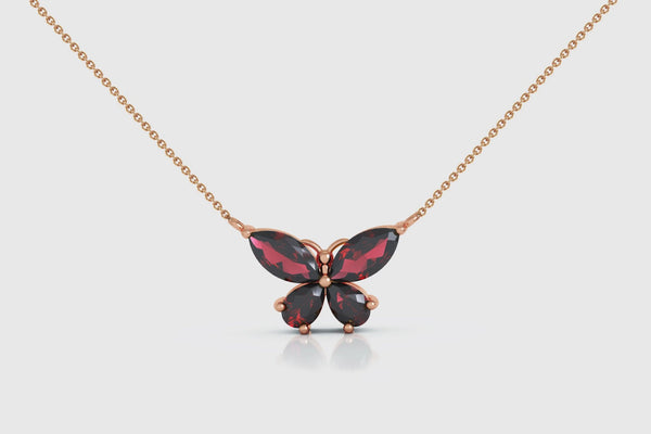 Butterfly Ruby Necklace - elbeu