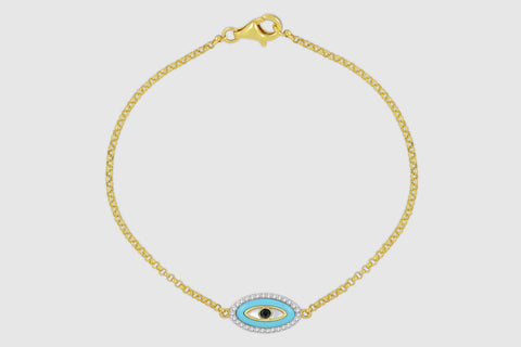 Evil Eye Diamond Bracelet - elbeu