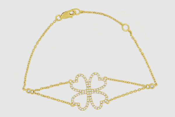 Heart Flower Diamond Bracelet - elbeu