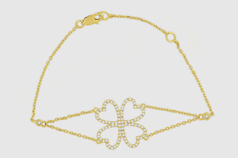 Heart Flower Diamond Bracelet - elbeu