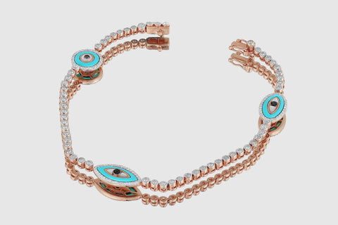 Evil Eye Diamond Tennis Bracelet - elbeu