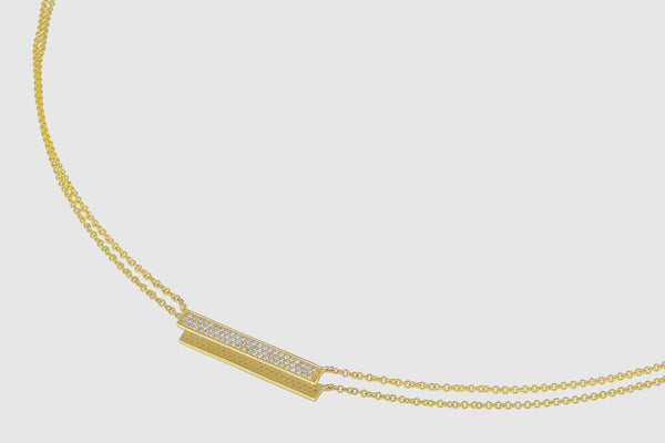 Thin Bar Diamond Necklace - elbeu