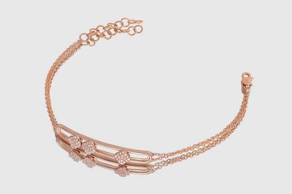 Movable Leaf Diamond Bracelet - elbeu