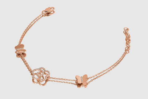 Flower & Butterfly Diamond Bracelet - elbeu