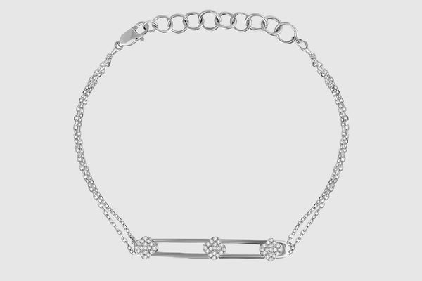 Movable Leaf Diamond Bracelet - elbeu