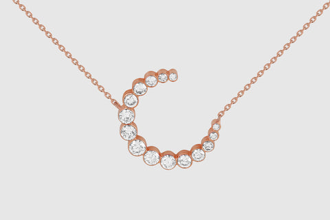 Large Moon Diamond Necklace - elbeu