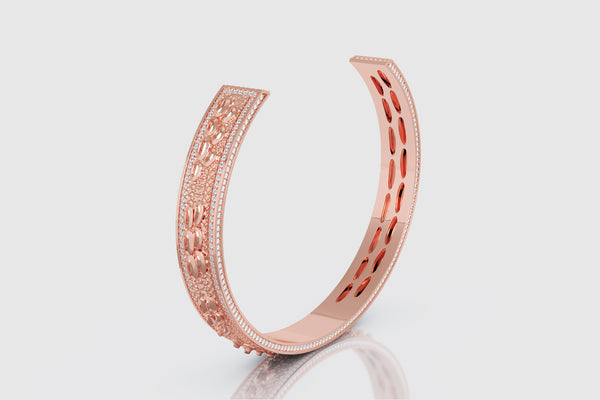 Alligator Skin Cuff Diamond Bracelet - elbeu