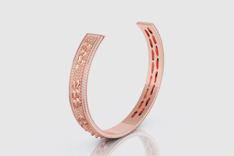 Alligator Skin Cuff Diamond Bracelet - elbeu