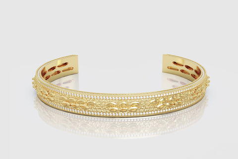 Alligator Skin Cuff Diamond Bracelet - elbeu