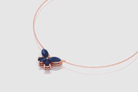 Butterfly Blue Sapphire Necklace - elbeu