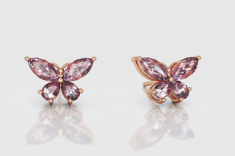Butterfly Pink Sapphire Earrings - elbeu