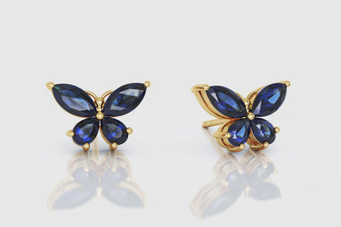 Butterfly Blue Sapphire Earrings - elbeu